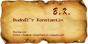 Budnár Konstantin névjegykártya
